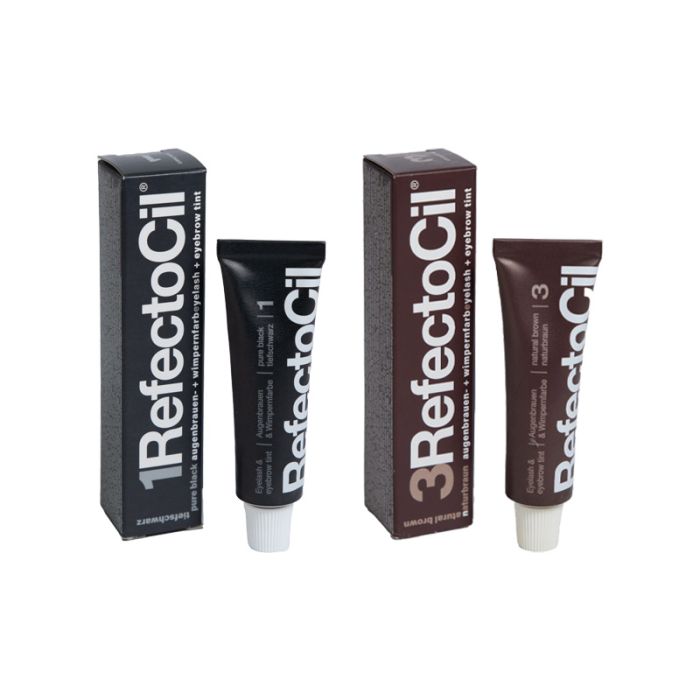 RefectoCil Augenbrauenfarbe Tiefschwarz 15ml + RefectoCil Augenbrauenfarbe Naturbraun 15ml main product photo