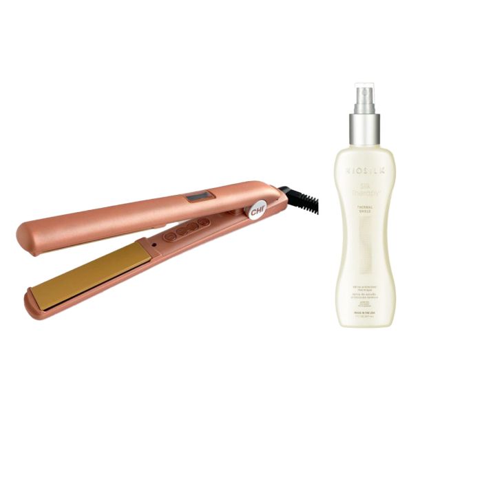 CHI Straightener G2 Limited Edition Frosé + Biosilk Silk Therapy Thermal Shield 207ml main product photo