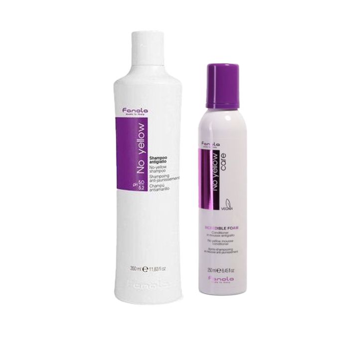 Fanola No Yellow Shampoo 350ml + Incredible Foam 250ml main product photo