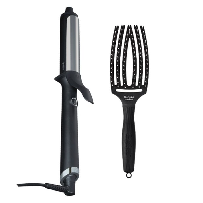 ghd Soft Tong Curler Zwart 32mm + Olivia Garden Fingerbrush Combo Zwart Medium main product photo