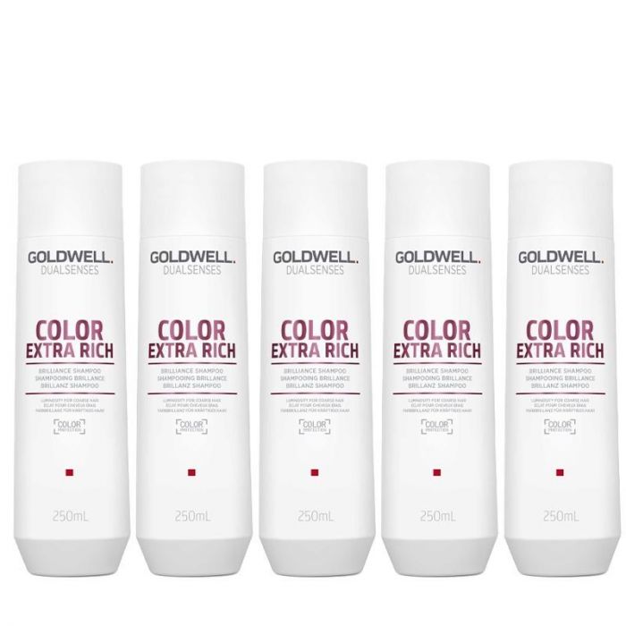 5x Goldwell Dualsenses Color Extra Rich Brilliance Shampoo 250ml main product photo