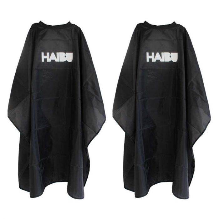 2x Haibu Essentials Friseurumhang mit Druckknopf schwarz main product photo
