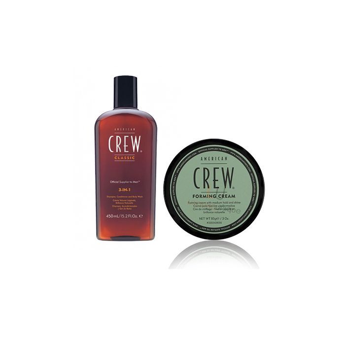 American Crew 3 in 1 shampoo 450ml en forming cream 85g main product photo