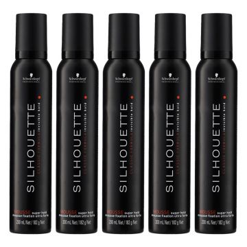 5x Schwarzkopf Silhouette Super Hold Mousse 200ml