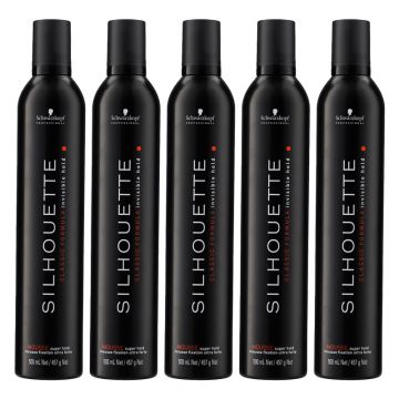 5x Schwarzkopf Silhouette Super Hold Mousse 500ml