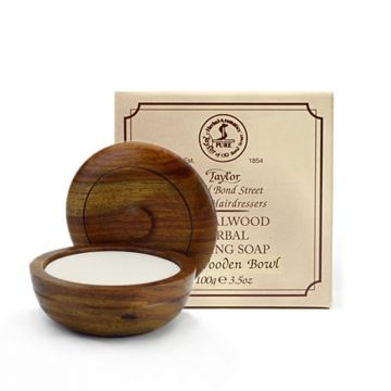 Taylor of Old Bond Street Sandalwood Wooden Bowl + Soap 100gr